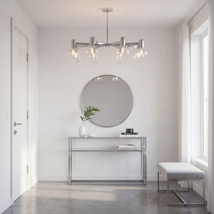 Savoy House - 1-3074-8-11 - Eight Light Chandelier - Wright - Chrome
