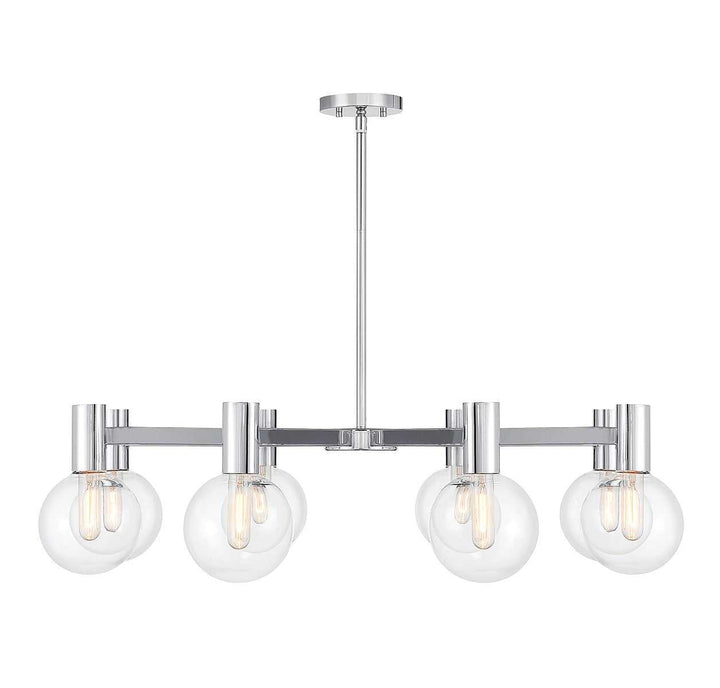 Wright Eight Light Chandelier in Chrome Savoy House