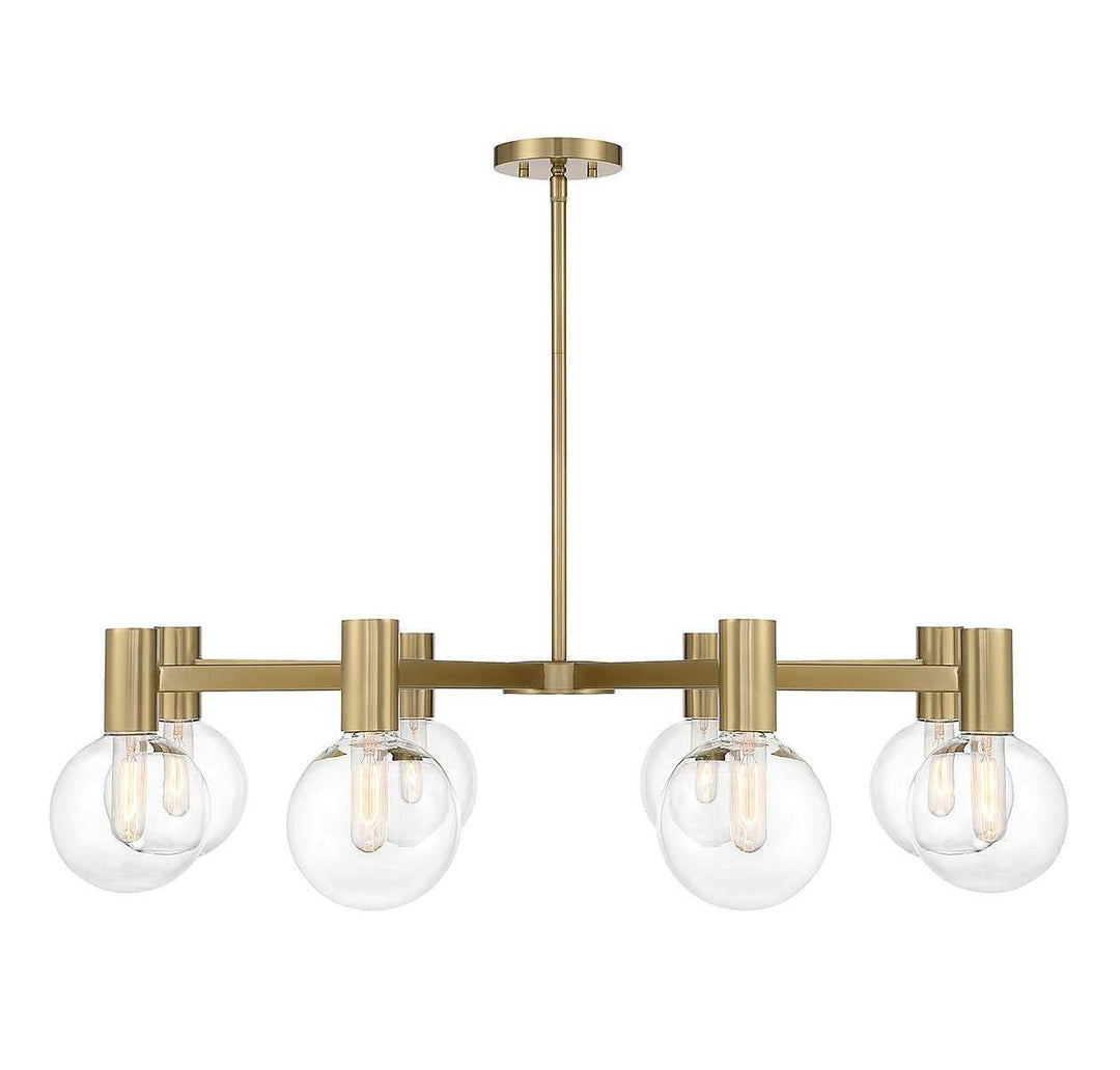 Wright Eight Light Chandelier in Warm Brass Savoy House