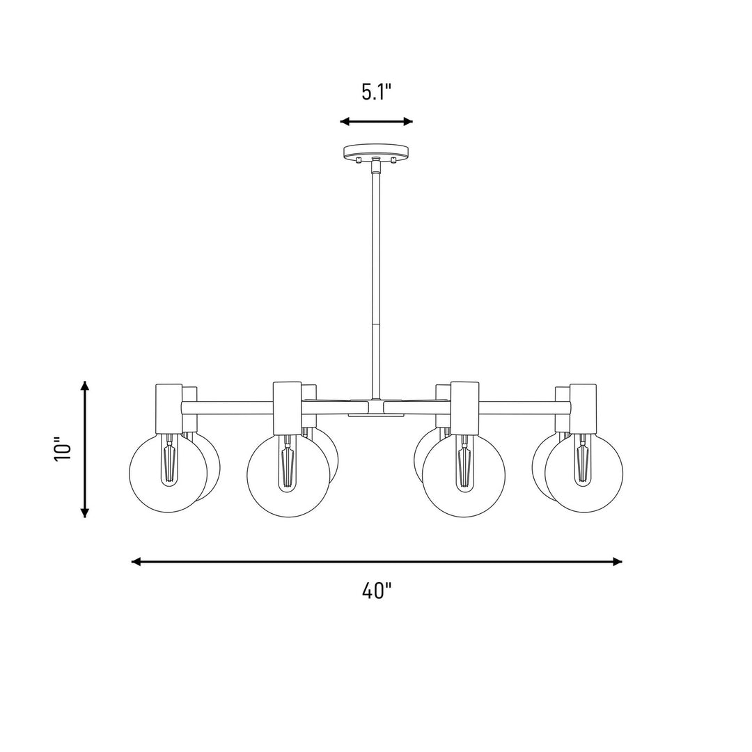 Savoy House - 1-3074-8-89 - Eight Light Chandelier - Wright - Matte Black