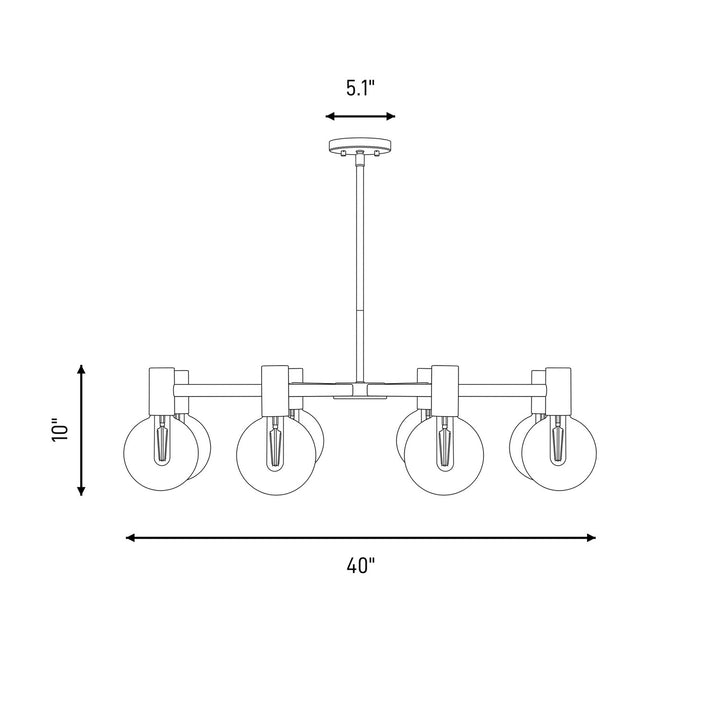Savoy House - 1-3074-8-89 - Eight Light Chandelier - Wright - Matte Black