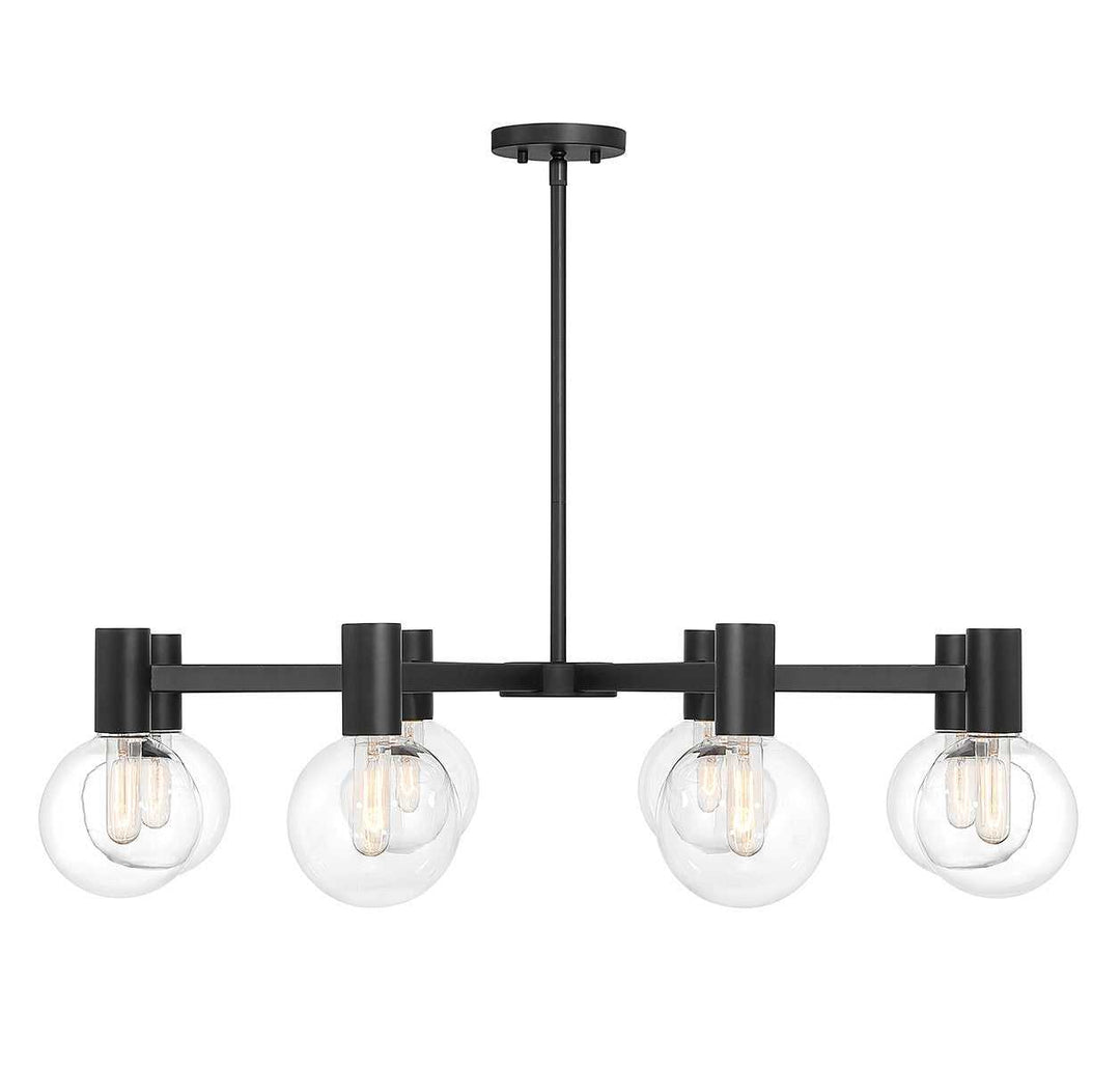 Wright Eight Light Chandelier in Matte Black Savoy House