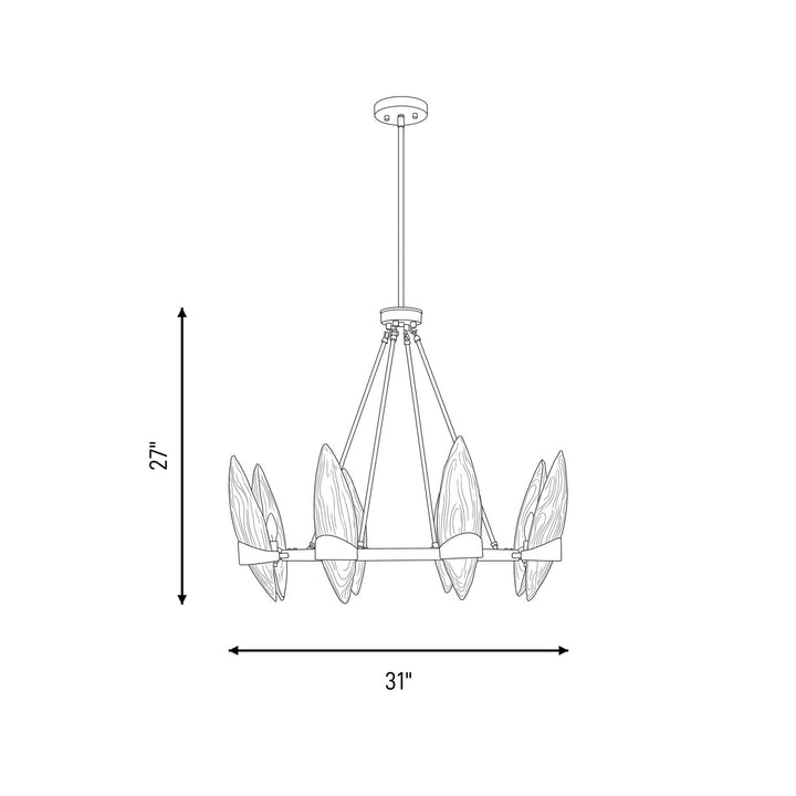 Savoy House - 1-5502-8-322 - Eight Light Chandelier - Nouvel - Warm Brass