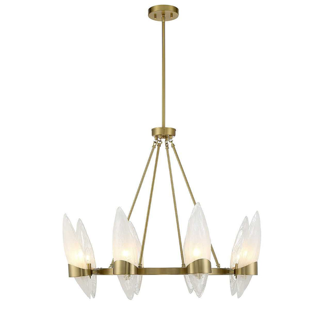 Nouvel Eight Light Chandelier in Warm Brass Savoy House