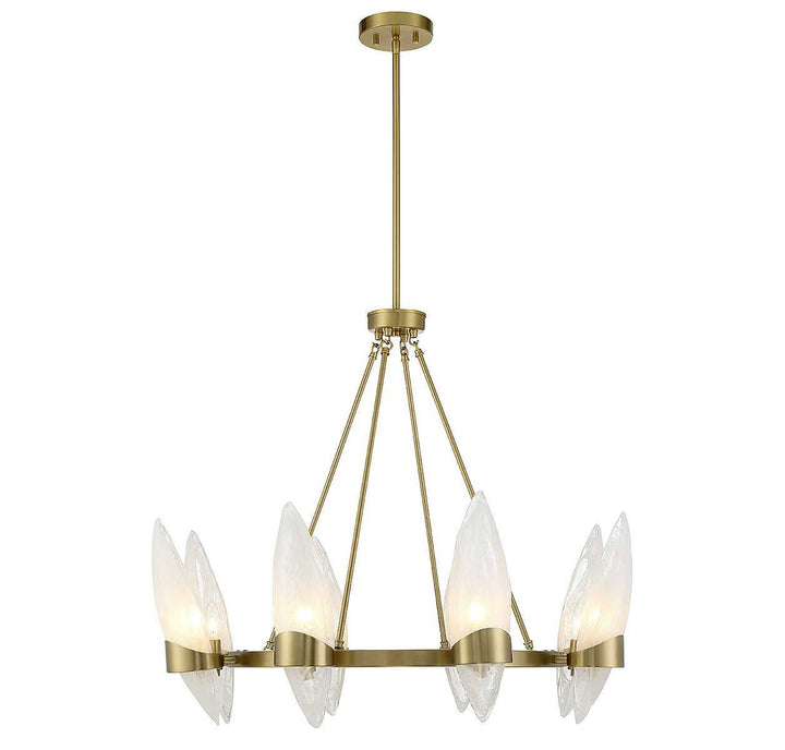 Nouvel Eight Light Chandelier in Warm Brass Savoy House