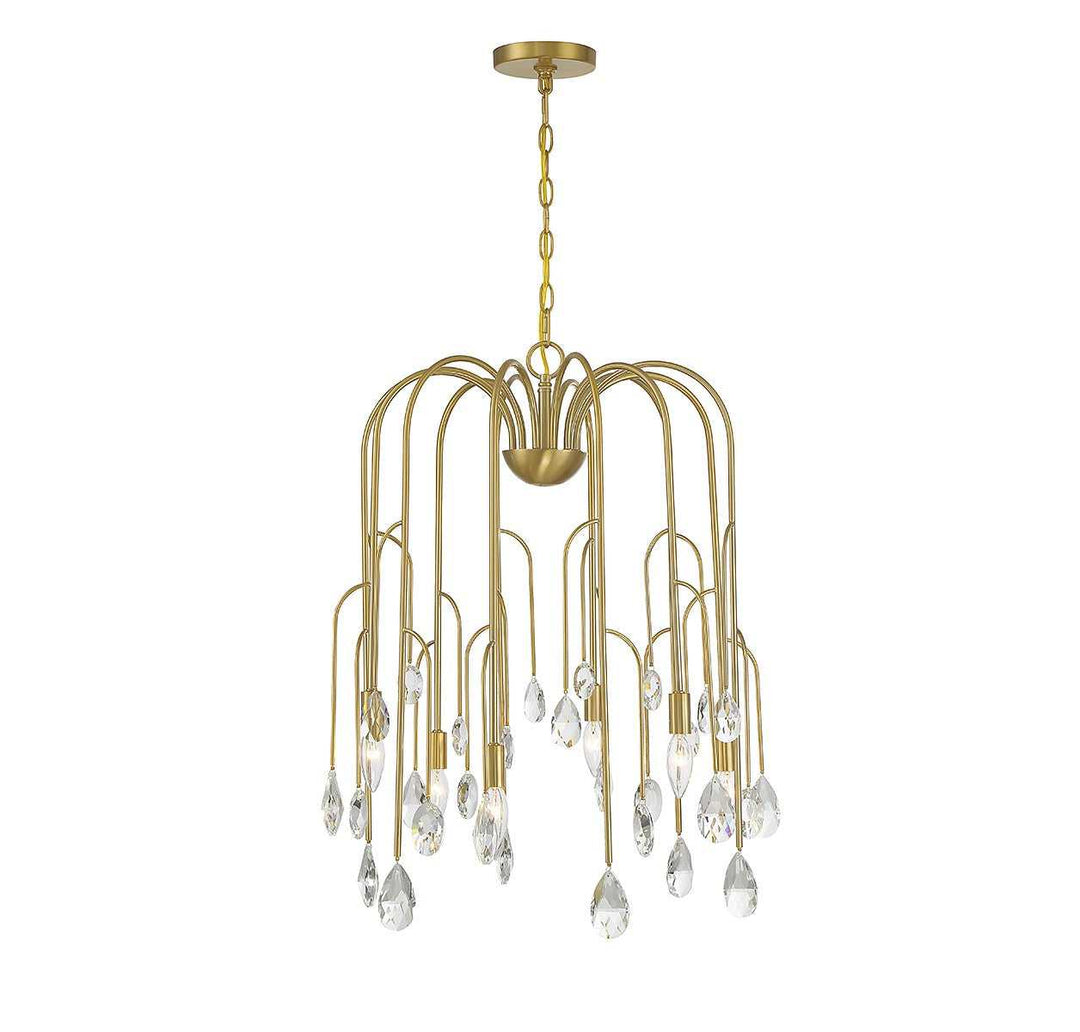 Anholt Six Light Chandelier in Noble Brass Savoy House