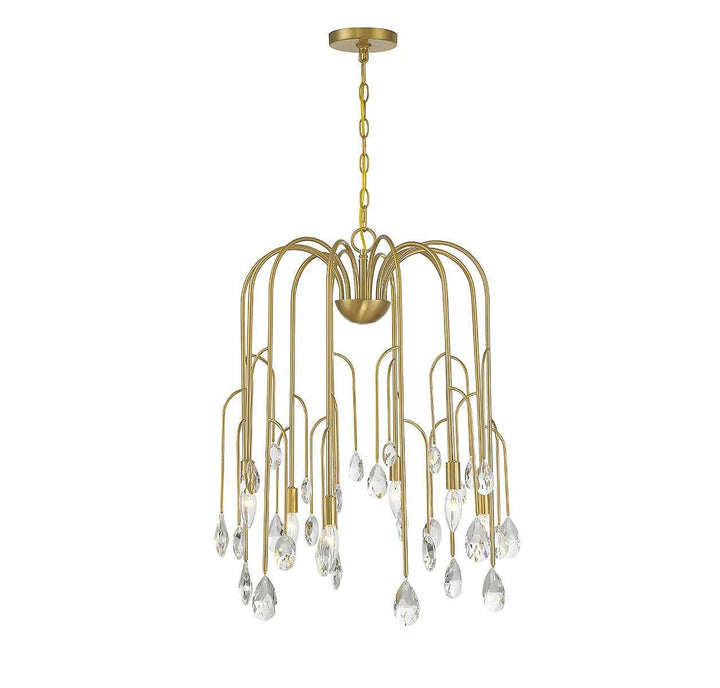 Anholt Six Light Chandelier in Noble Brass Savoy House
