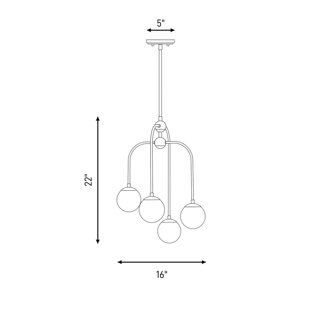 Savoy House - 1-6697-4-143 - Four Light Chandelier - Couplet - Matte Black with Warm Brass