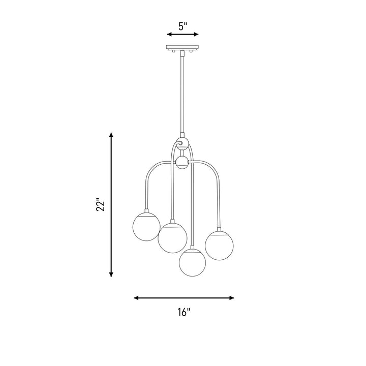 Savoy House - 1-6697-4-143 - Four Light Chandelier - Couplet - Matte Black with Warm Brass
