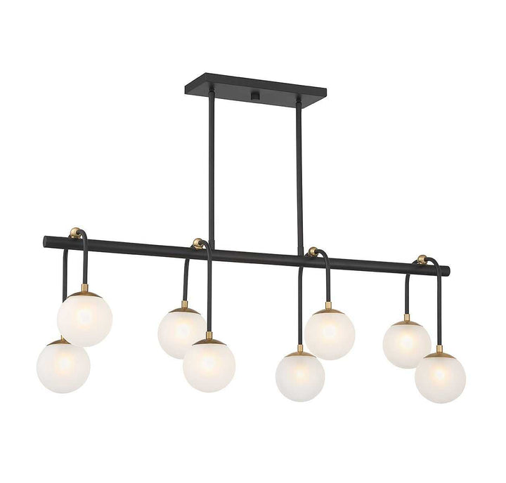 Savoy House - 1-6699-8-143 - Eight Light Linear Chandelier - Couplet - Matte Black w/Warm Brass