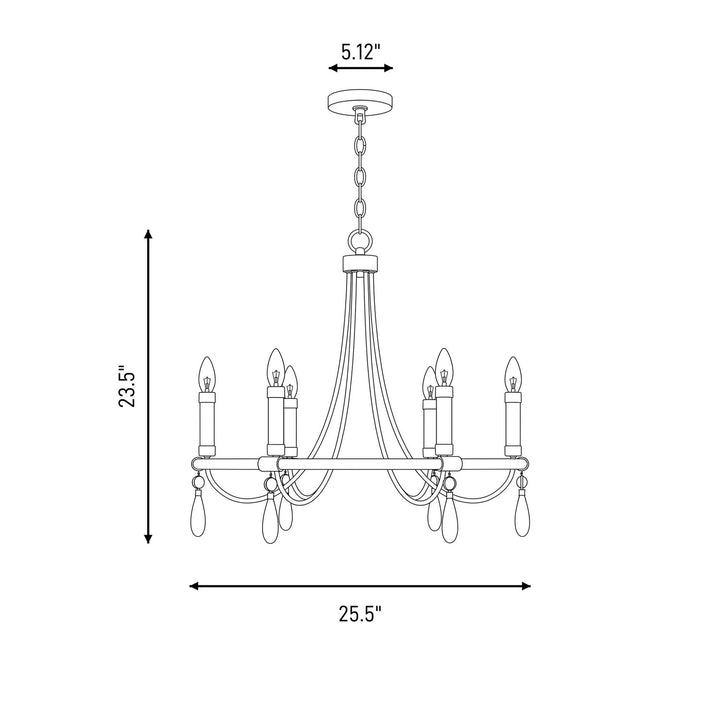 Savoy House - 1-7716-6-195 - Six Light Chandelier - Mayfair - Warm Brass and Chrome