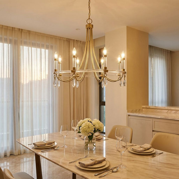 Savoy House - 1-7718-8-195 - Eight Light Chandelier - Mayfair - Warm Brass and Chrome