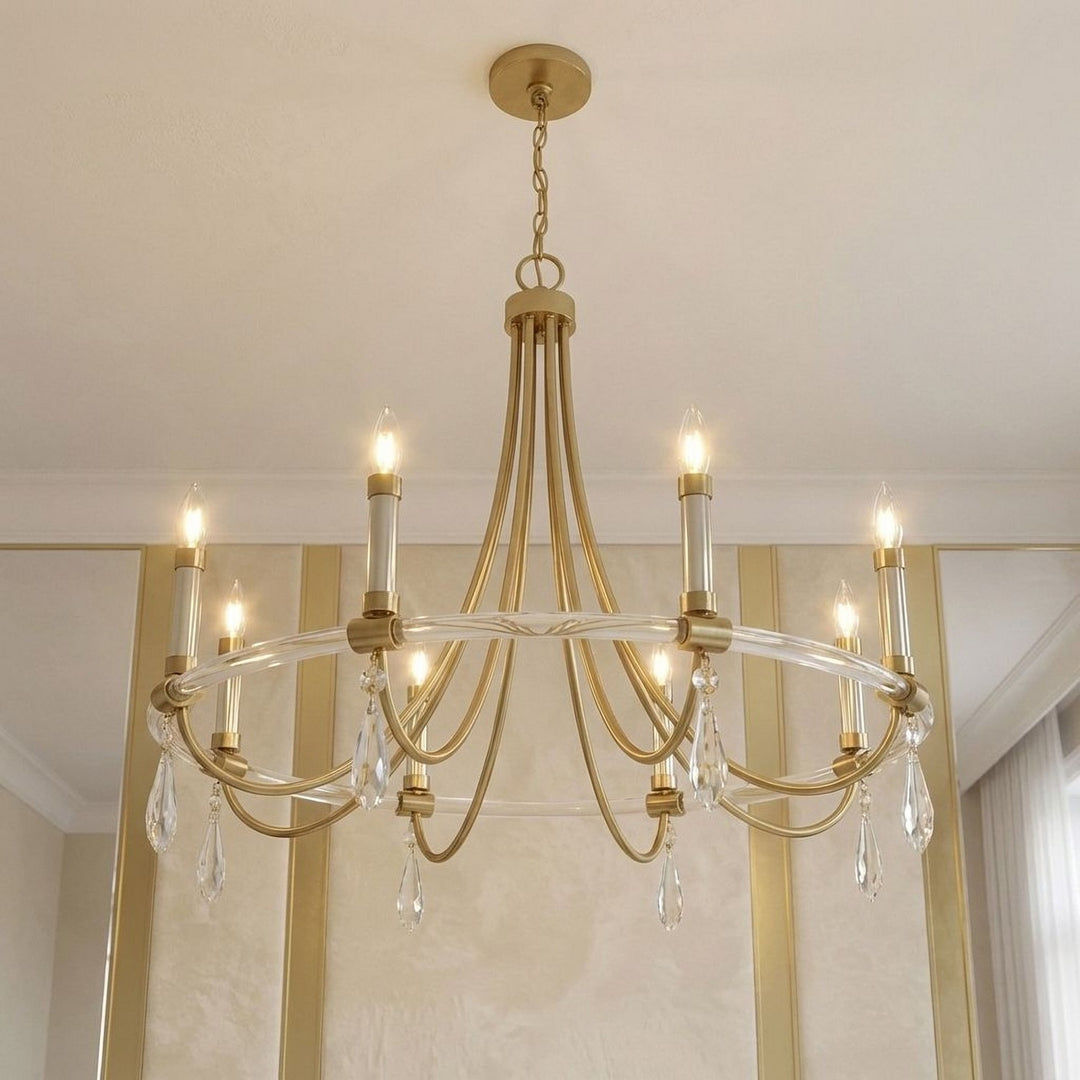 Savoy House - 1-7718-8-195 - Eight Light Chandelier - Mayfair - Warm Brass and Chrome