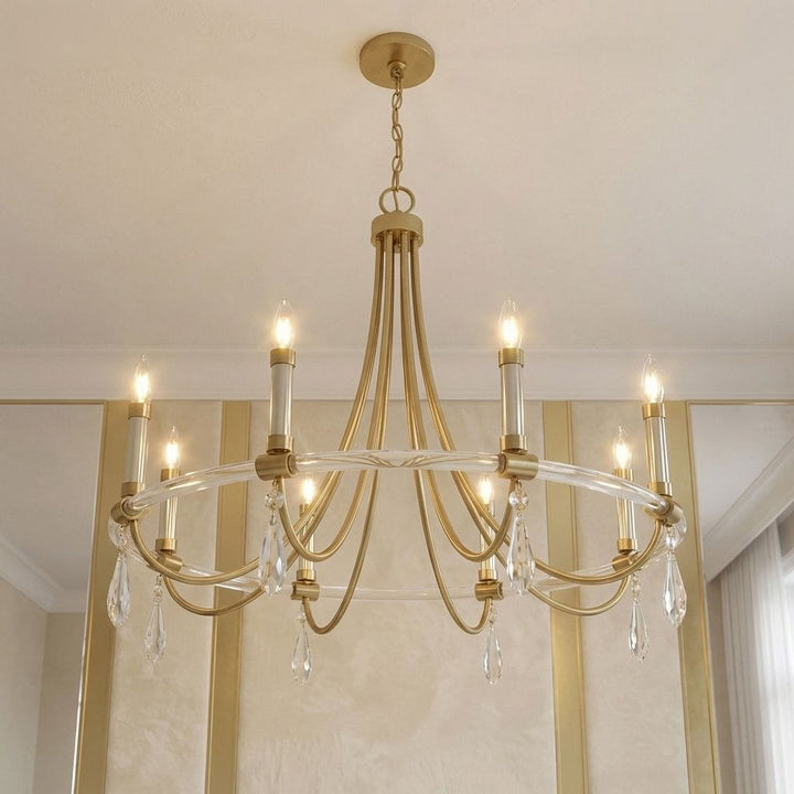 Savoy House - 1-7718-8-195 - Eight Light Chandelier - Mayfair - Warm Brass and Chrome