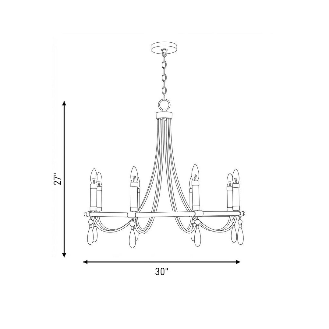 Savoy House - 1-7718-8-195 - Eight Light Chandelier - Mayfair - Warm Brass and Chrome