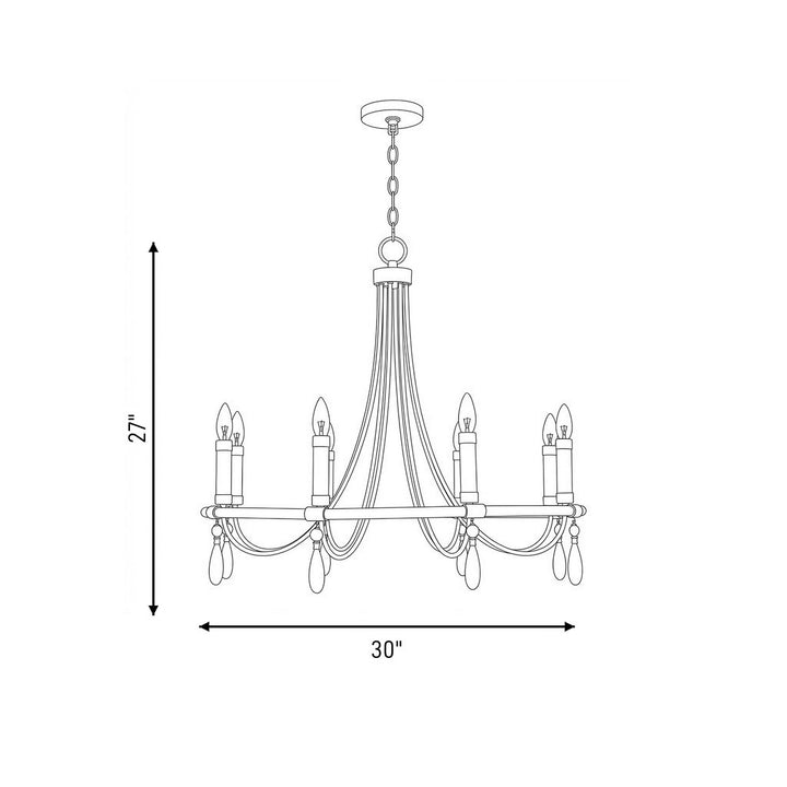 Savoy House - 1-7718-8-195 - Eight Light Chandelier - Mayfair - Warm Brass and Chrome