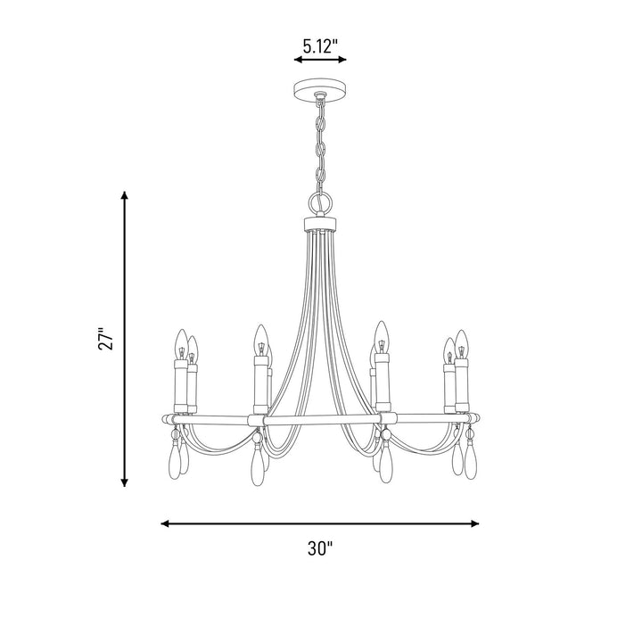 Savoy House - 1-7718-8-195 - Eight Light Chandelier - Mayfair - Warm Brass and Chrome