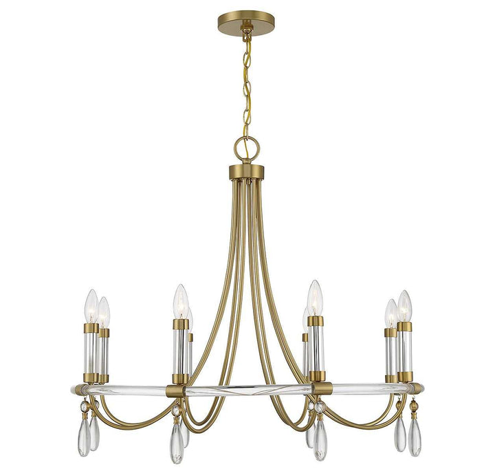 Savoy House - 1-7718-8-195 - Eight Light Chandelier - Mayfair - Warm Brass/Chrome