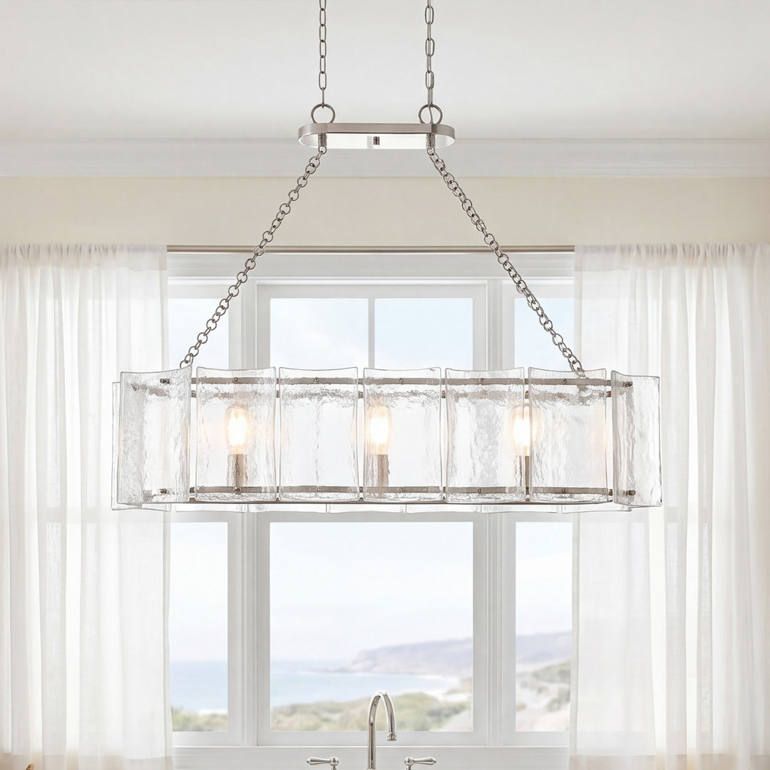 Savoy House - 1-8203-3-109 - Three Light Linear Chandelier - Genry - Polished Nickel