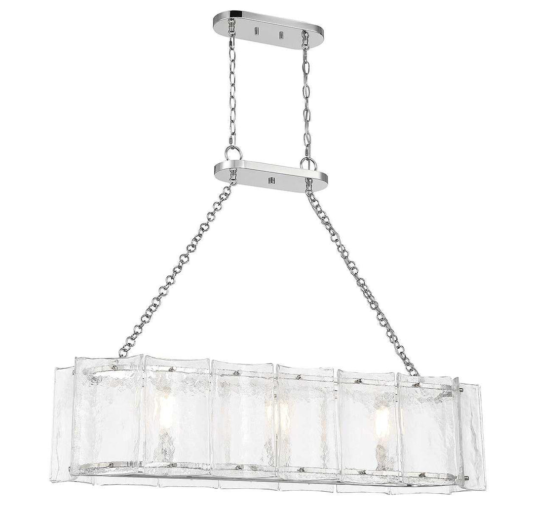 Savoy House - 1-8203-3-109 - Three Light Linear Chandelier - Genry - Polished Nickel