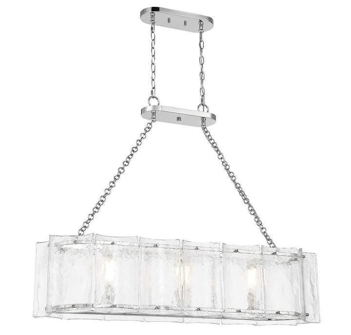 Savoy House - 1-8203-3-109 - Three Light Linear Chandelier - Genry - Polished Nickel