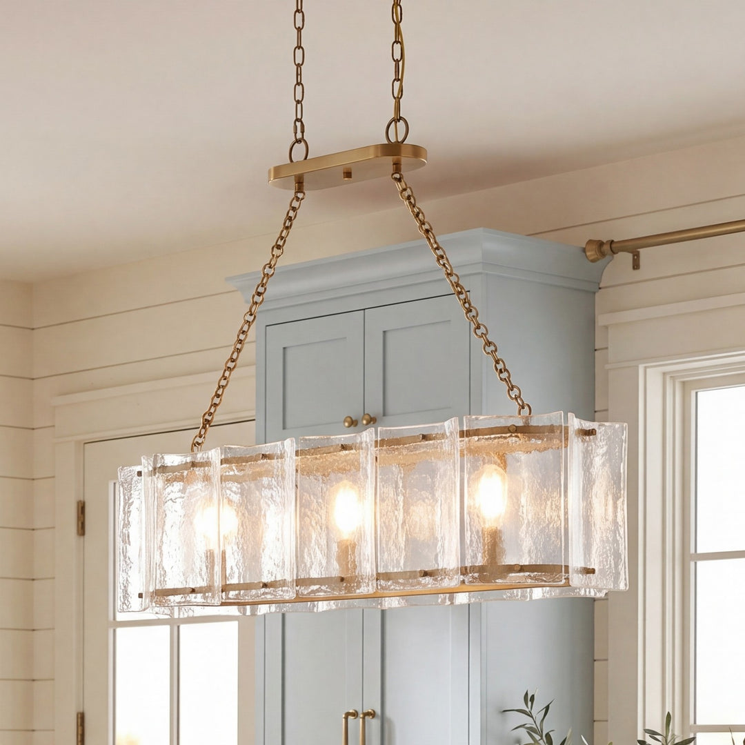 Savoy House - 1-8203-3-322 - Three Light Linear Chandelier - Genry - Warm Brass