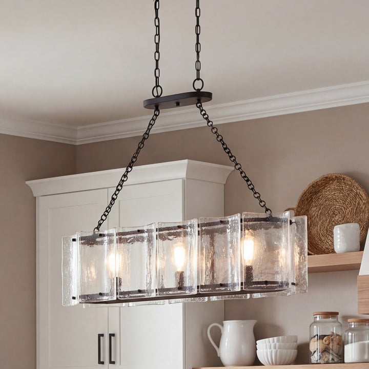 Savoy House - 1-8203-3-89 - Three Light Linear Chandelier - Genry - Matte Black