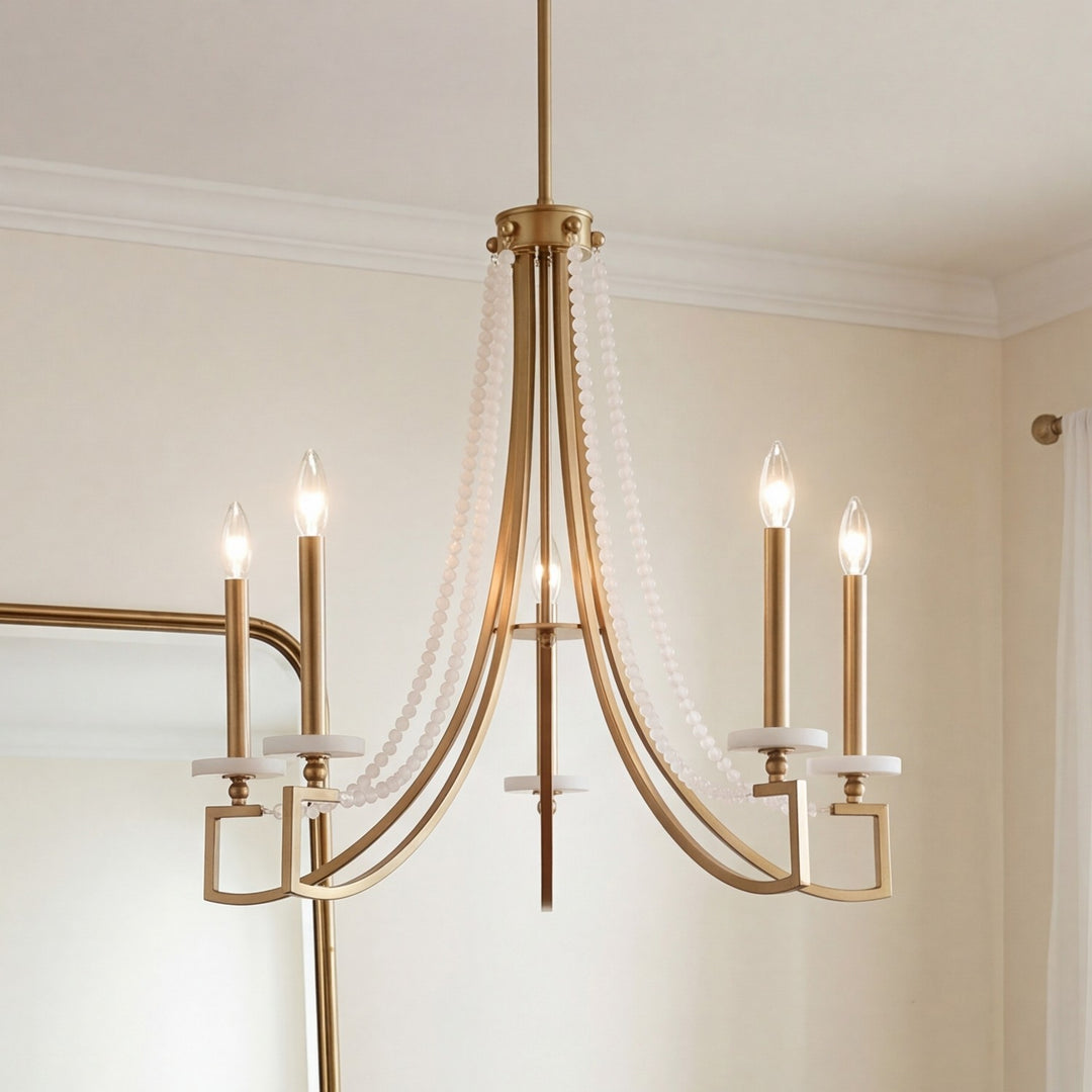 Savoy House - 1-8803-5-322 - Five Light Chandelier - Helen - Warm Brass