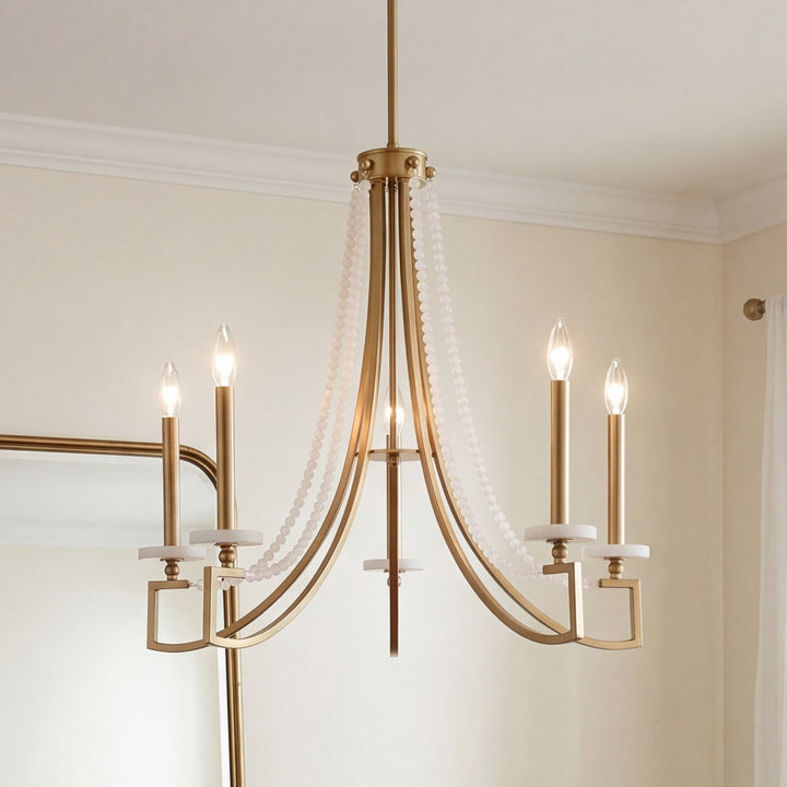 Savoy House - 1-8803-5-322 - Five Light Chandelier - Helen - Warm Brass