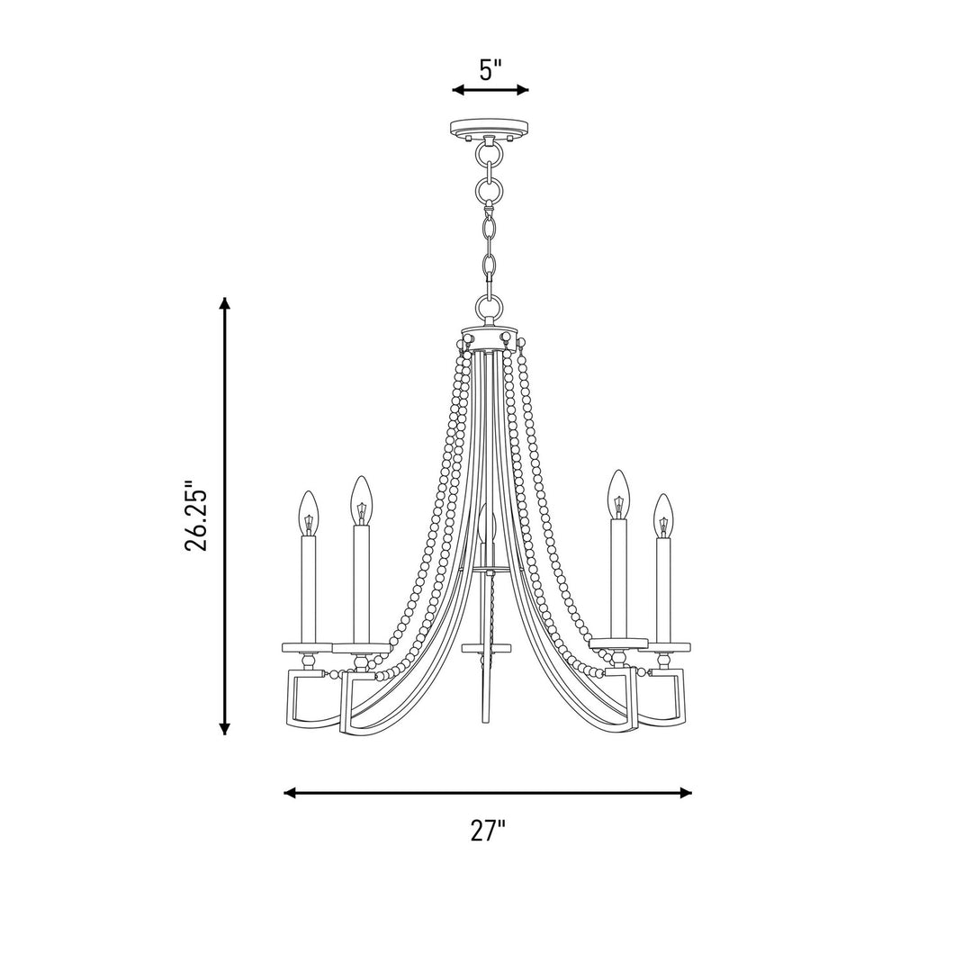 Savoy House - 1-8803-5-322 - Five Light Chandelier - Helen - Warm Brass