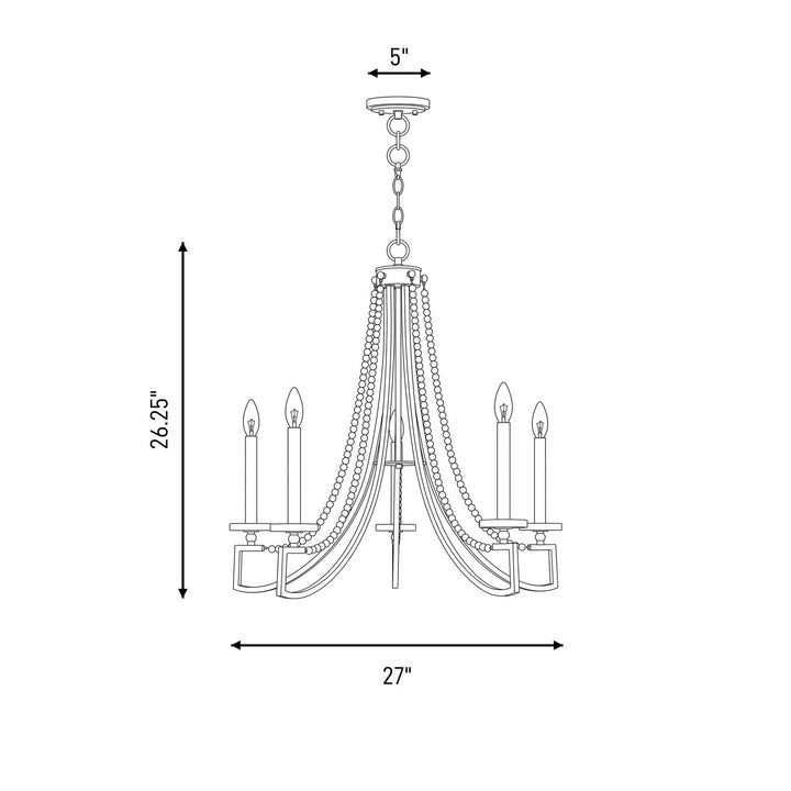 Savoy House - 1-8803-5-322 - Five Light Chandelier - Helen - Warm Brass