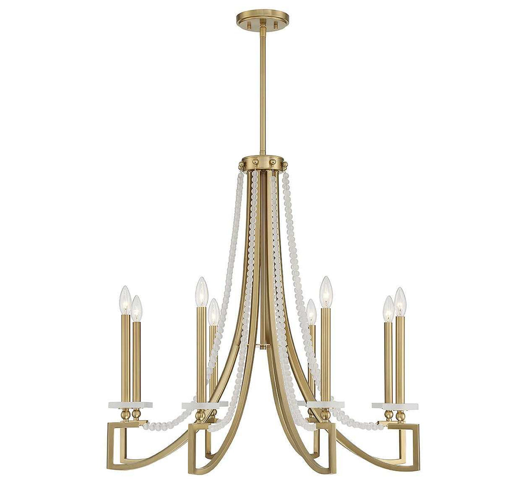 Helen Eight Light Chandelier in Warm Brass Savoy House