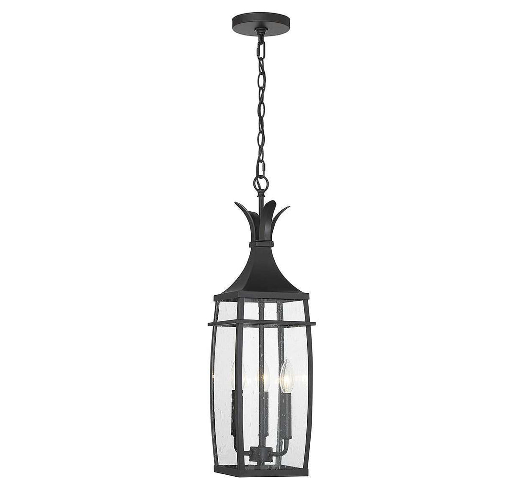 Montpelier Three Light Outdoor Hanging Lantern in Matte Black Savoy House