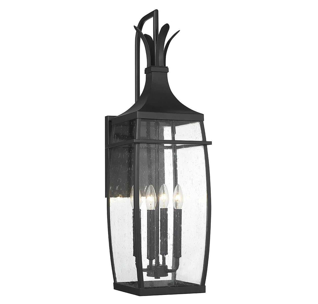 Montpelier Four Light Outdoor Wall Lantern in Matte Black Savoy House