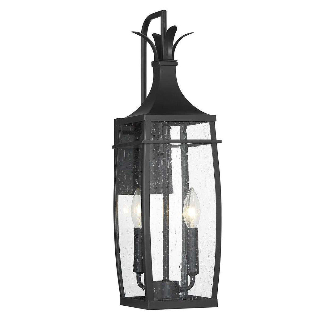 Montpelier Two Light Outdoor Wall Lantern in Matte Black Savoy House
