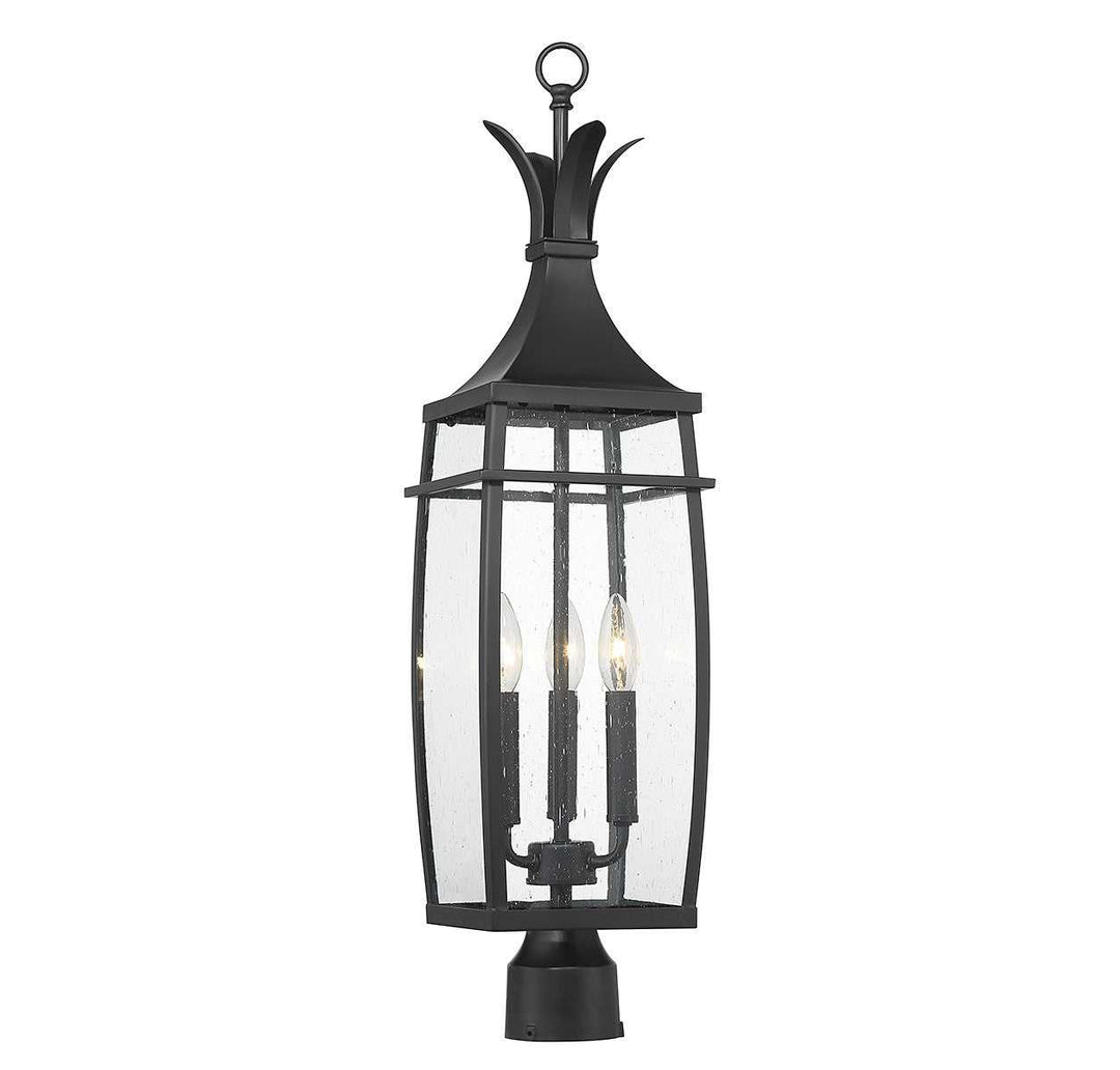 Montpelier Three Light Outdoor Post Lantern in Matte Black Savoy House
