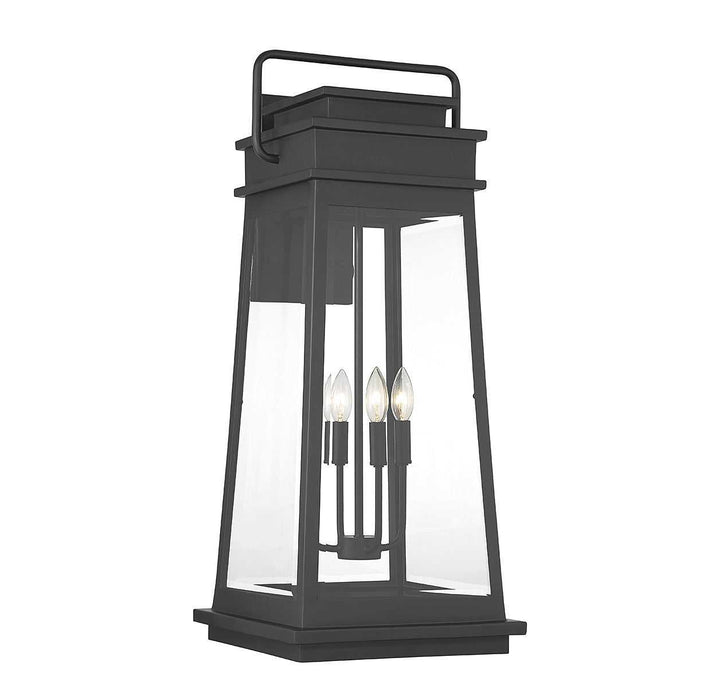 Boone Four Light Outdoor Wall Lantern in Matte Black Savoy House