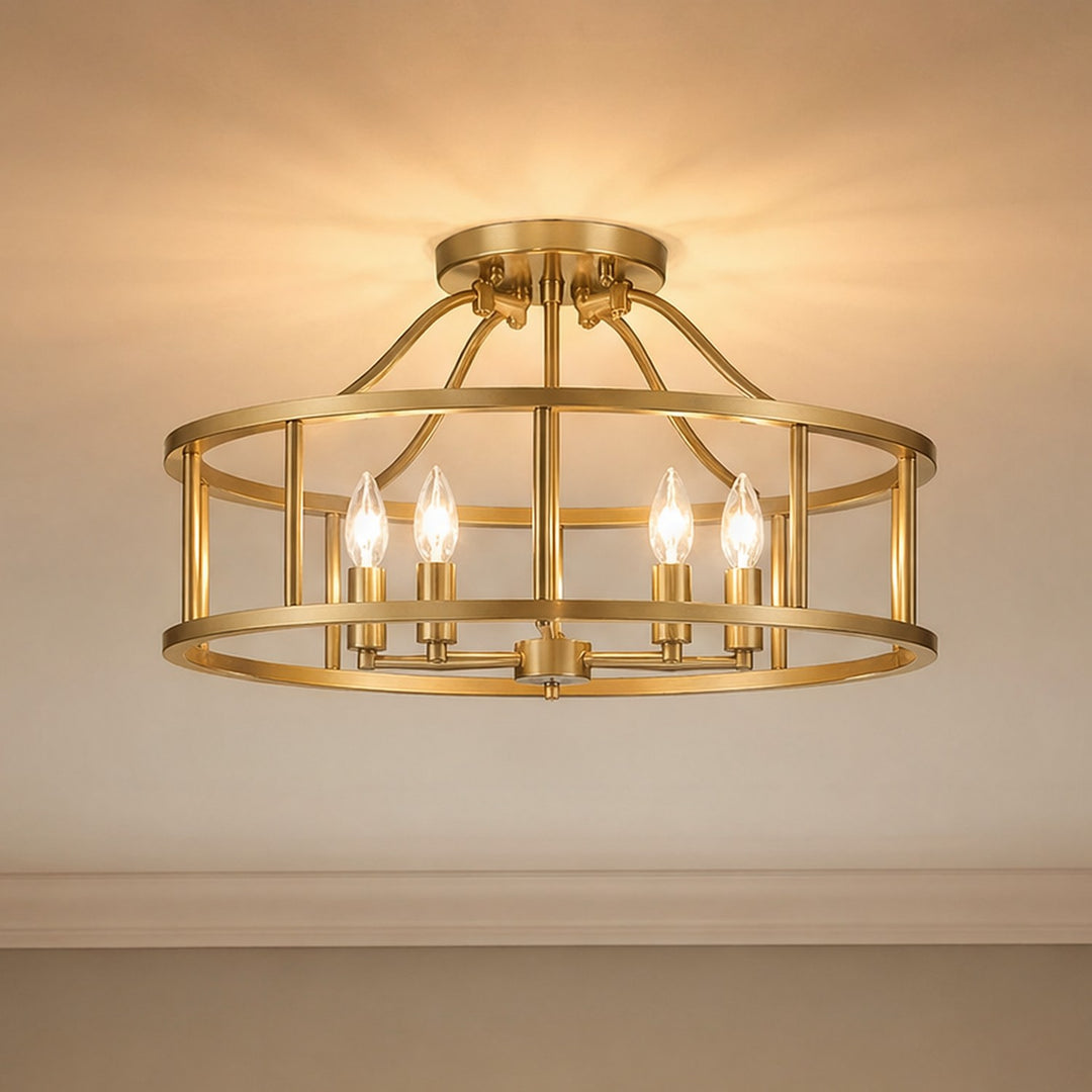 Savoy House - 6-1679-5-322 - Five Light Semi Flush Mount - Stockton - Warm Brass