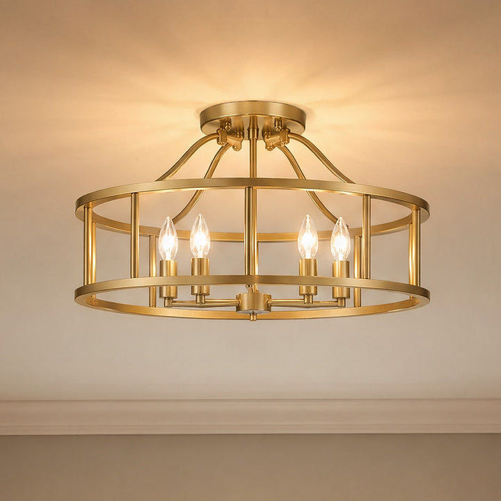 Savoy House - 6-1679-5-322 - Five Light Semi Flush Mount - Stockton - Warm Brass