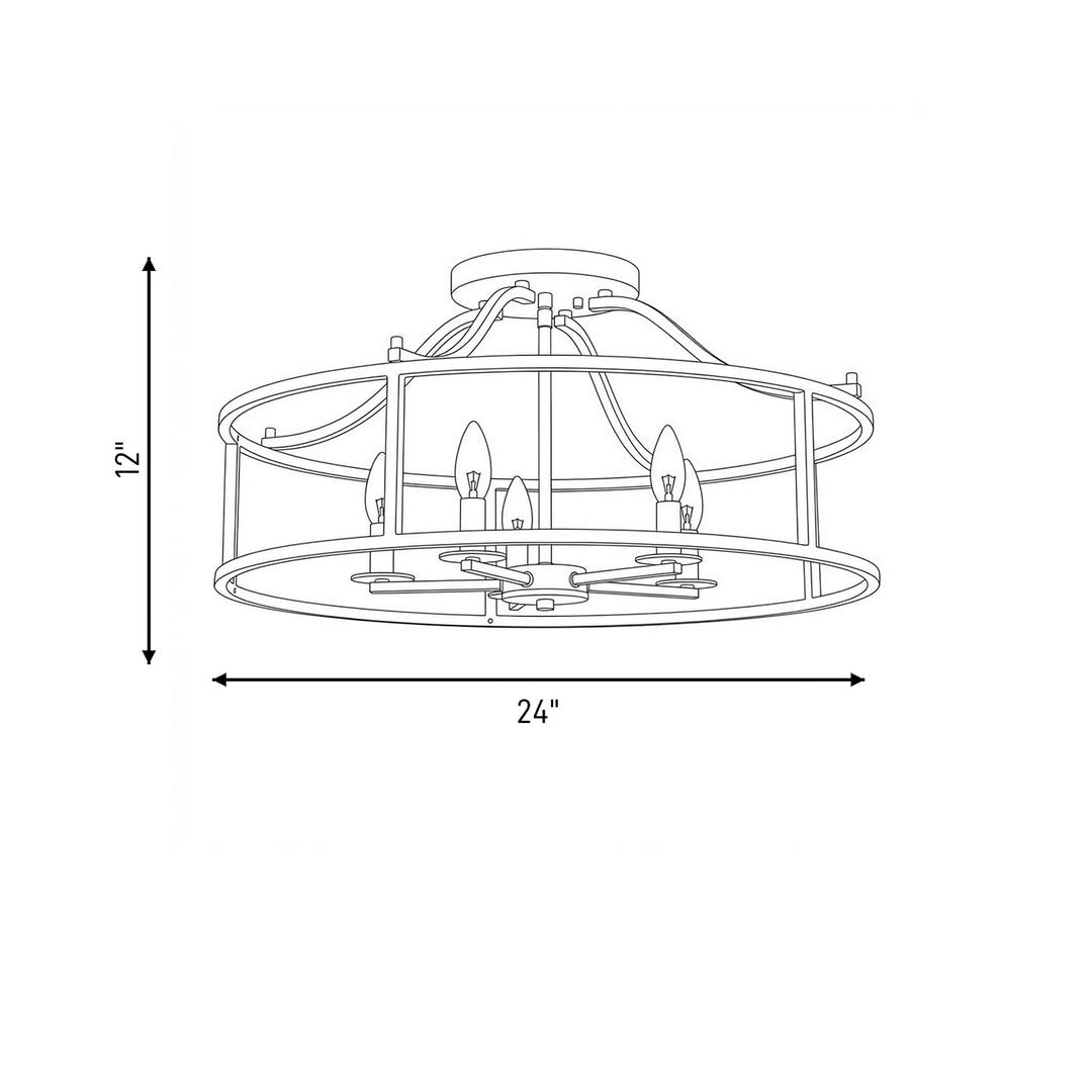 Savoy House - 6-1679-5-322 - Five Light Semi Flush Mount - Stockton - Warm Brass