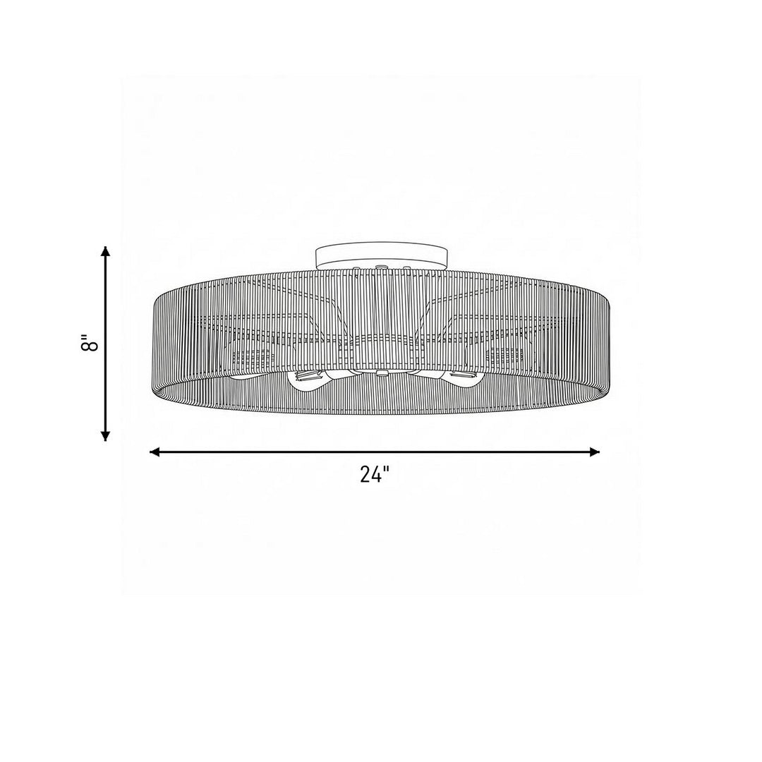 Savoy House - 6-1682-5-320 - Five Light Semi Flush Mount - Ashe - Warm Brass and Rope