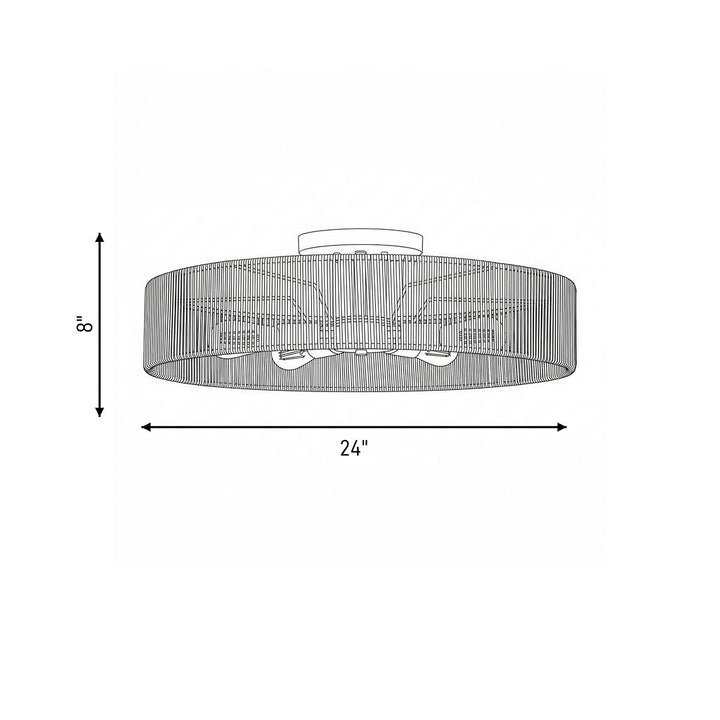 Savoy House - 6-1682-5-320 - Five Light Semi Flush Mount - Ashe - Warm Brass and Rope