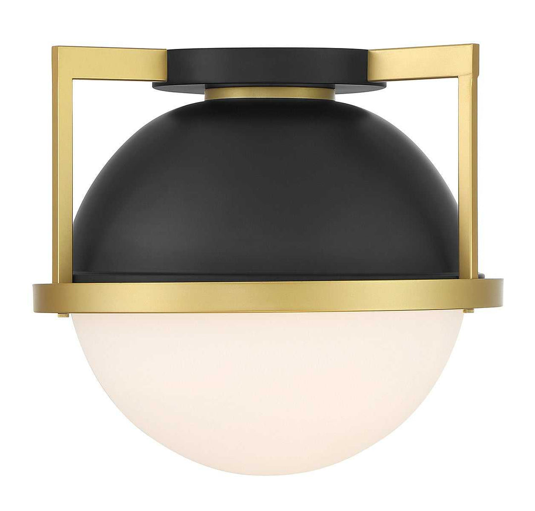 Carlysle One Light Flush Mount in Matte Black with Warm Brass Savoy House