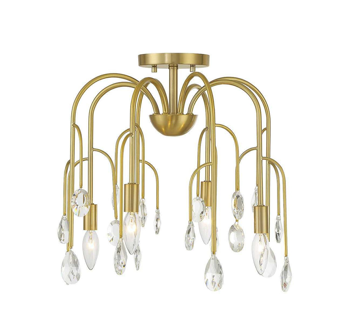 Anholt Four Light Convertible Semi-Flush or Pendant in Noble Brass Savoy House
