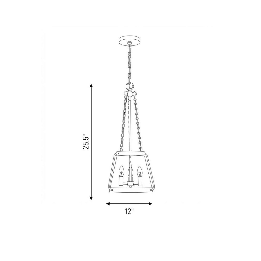 Savoy House - 7-1803-3-322 - Three Light Pendant - Crawford - Warm Brass