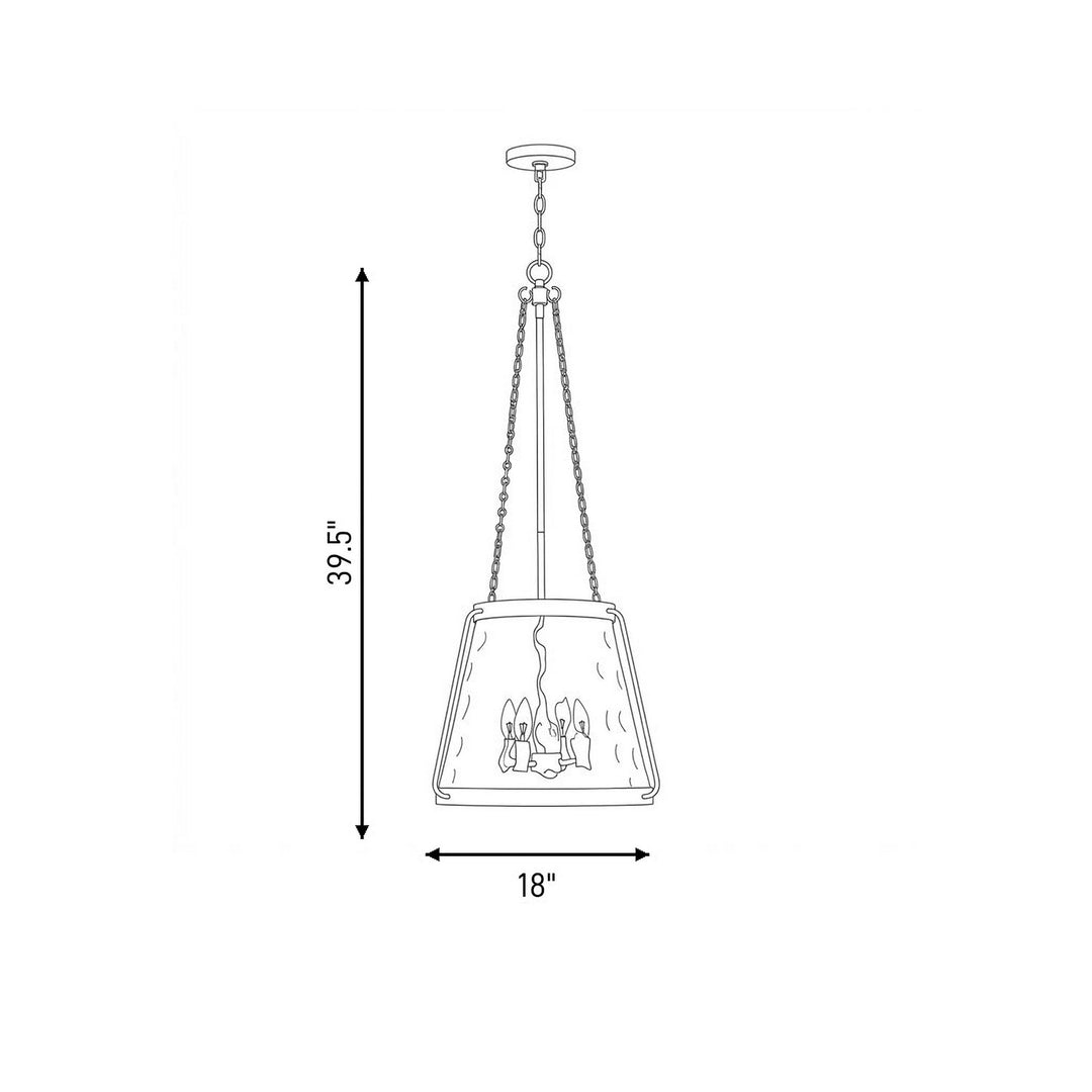 Savoy House - 7-1804-4-322 - Four Light Pendant - Crawford - Warm Brass