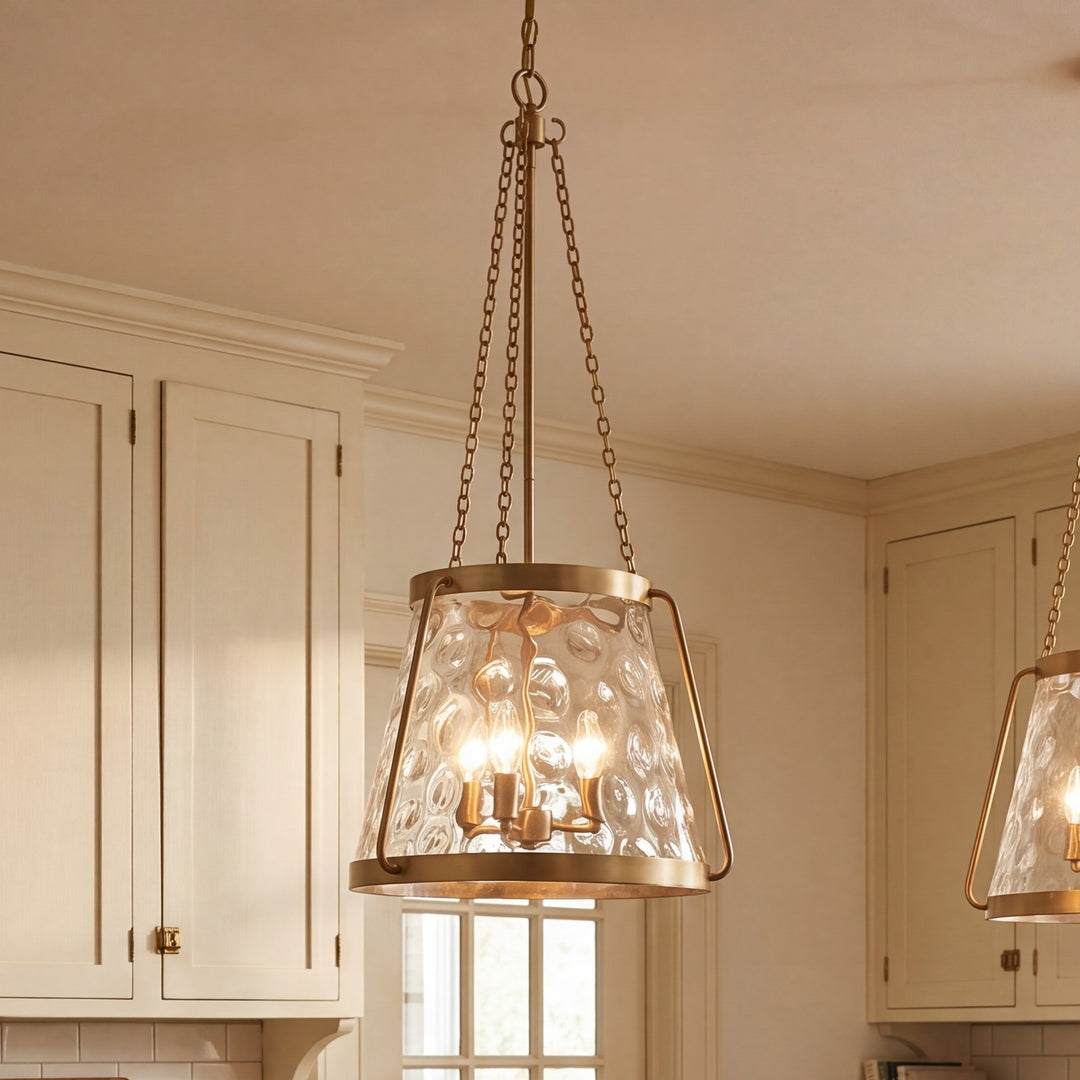 Savoy House - 7-1804-4-322 - Four Light Pendant - Crawford - Warm Brass