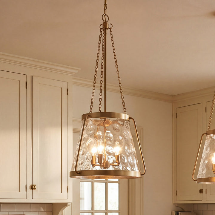 Savoy House - 7-1804-4-322 - Four Light Pendant - Crawford - Warm Brass