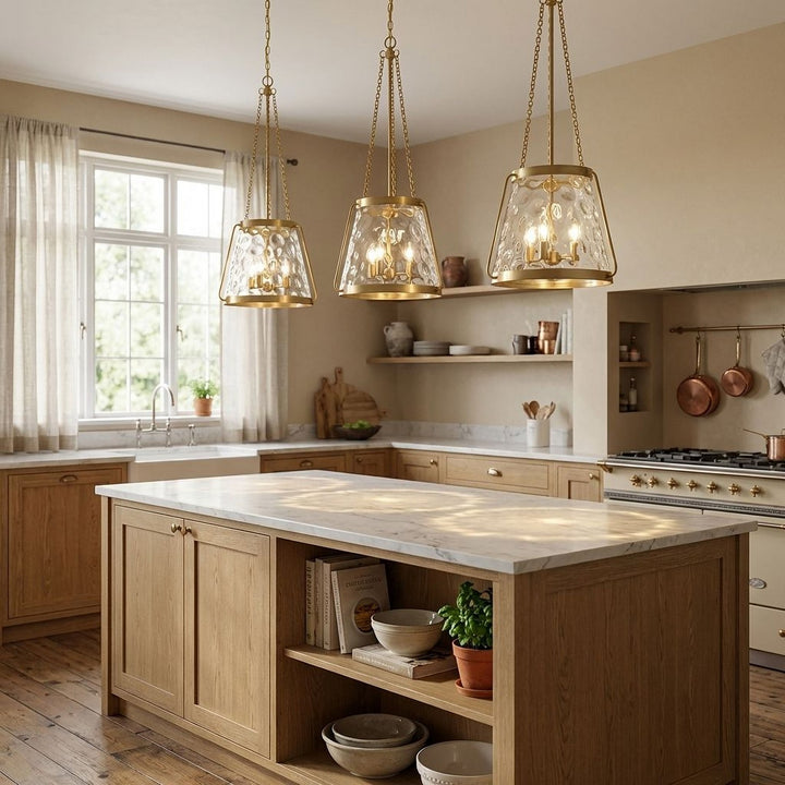 Savoy House - 7-1804-4-322 - Four Light Pendant - Crawford - Warm Brass