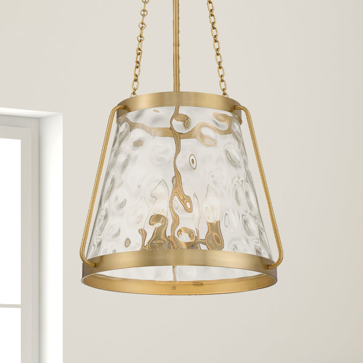 Savoy House - 7-1804-4-322 - Four Light Pendant - Crawford - Warm Brass